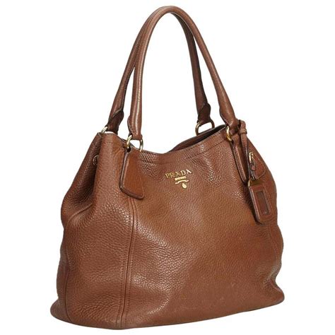 prada vitello daino tote brown